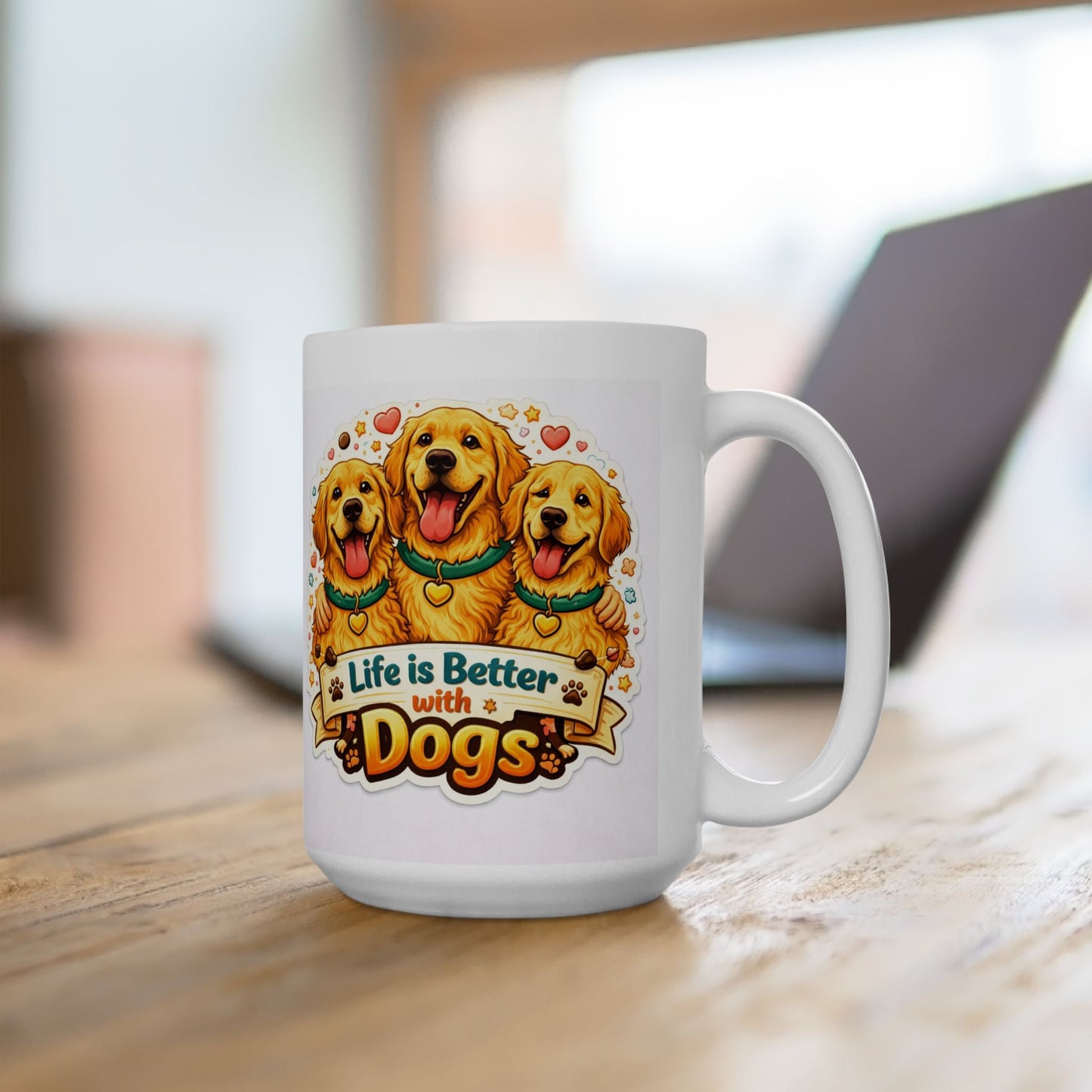 Life Is Better with Dogs Mug Dog Lover Gift Cute Pet Owner Coffee Cup Puppy