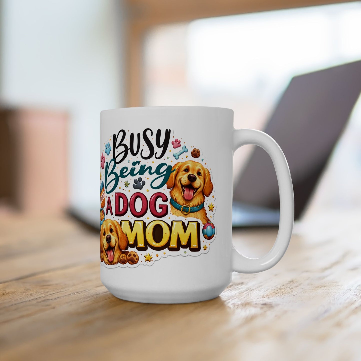 Busy Being a Dog Mom Mug Cute Dog Lover Gift Golden Retriever Coffee Cup