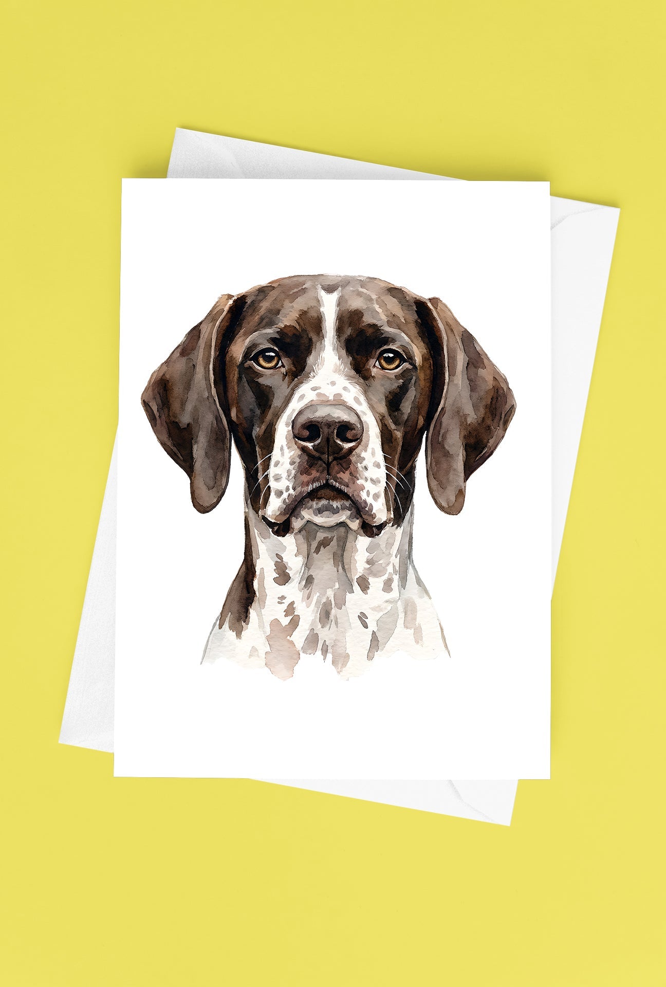 English Pointer Watercolor Print Dog Notecard | 4x6 Blank Inside | Cute Pet Lover Stationery