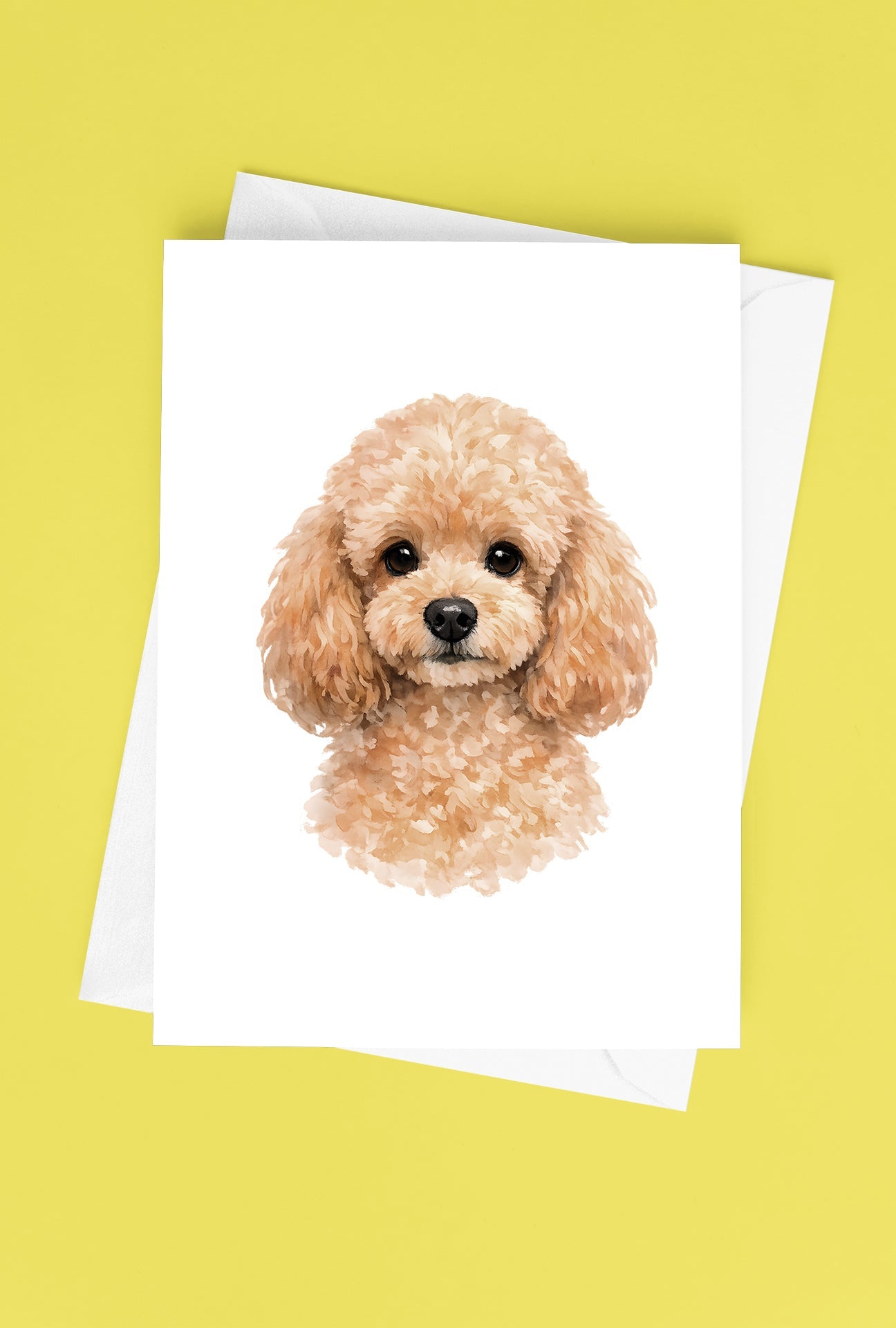 Poodle Watercolor Print Dog Notecard | 4x6 Blank Inside | Cute Pet Lover Stationery