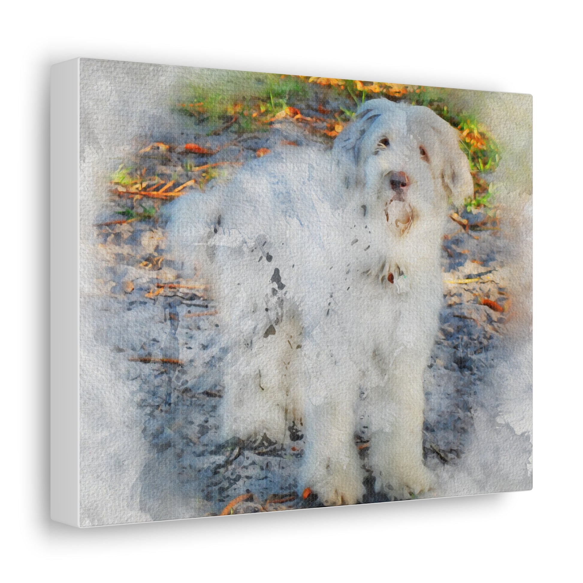 Watercolor Style Dog Custom Pet Portraits side view