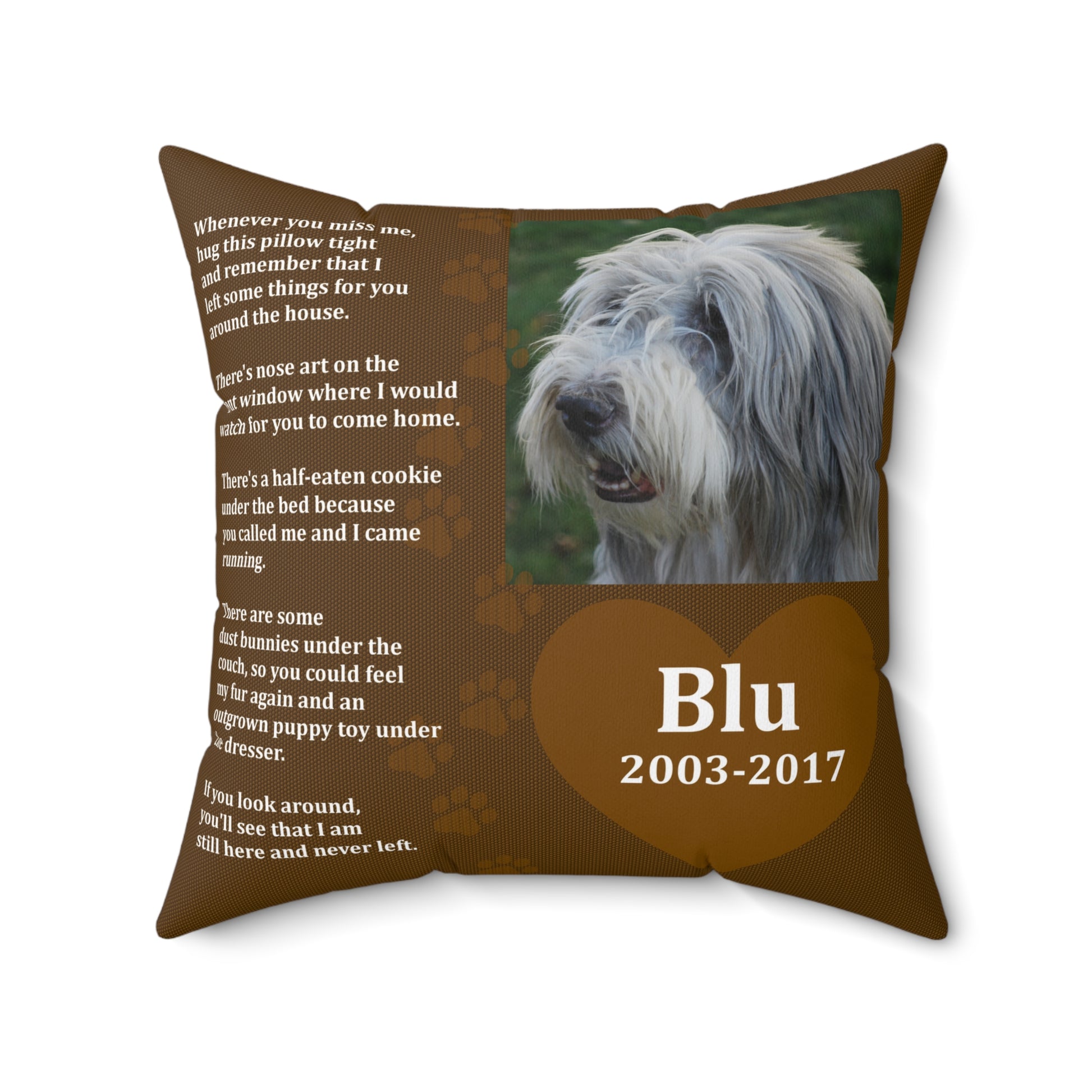 Personalized Dog Lover Memorial Huggable Spun Polyester Square Pillow
