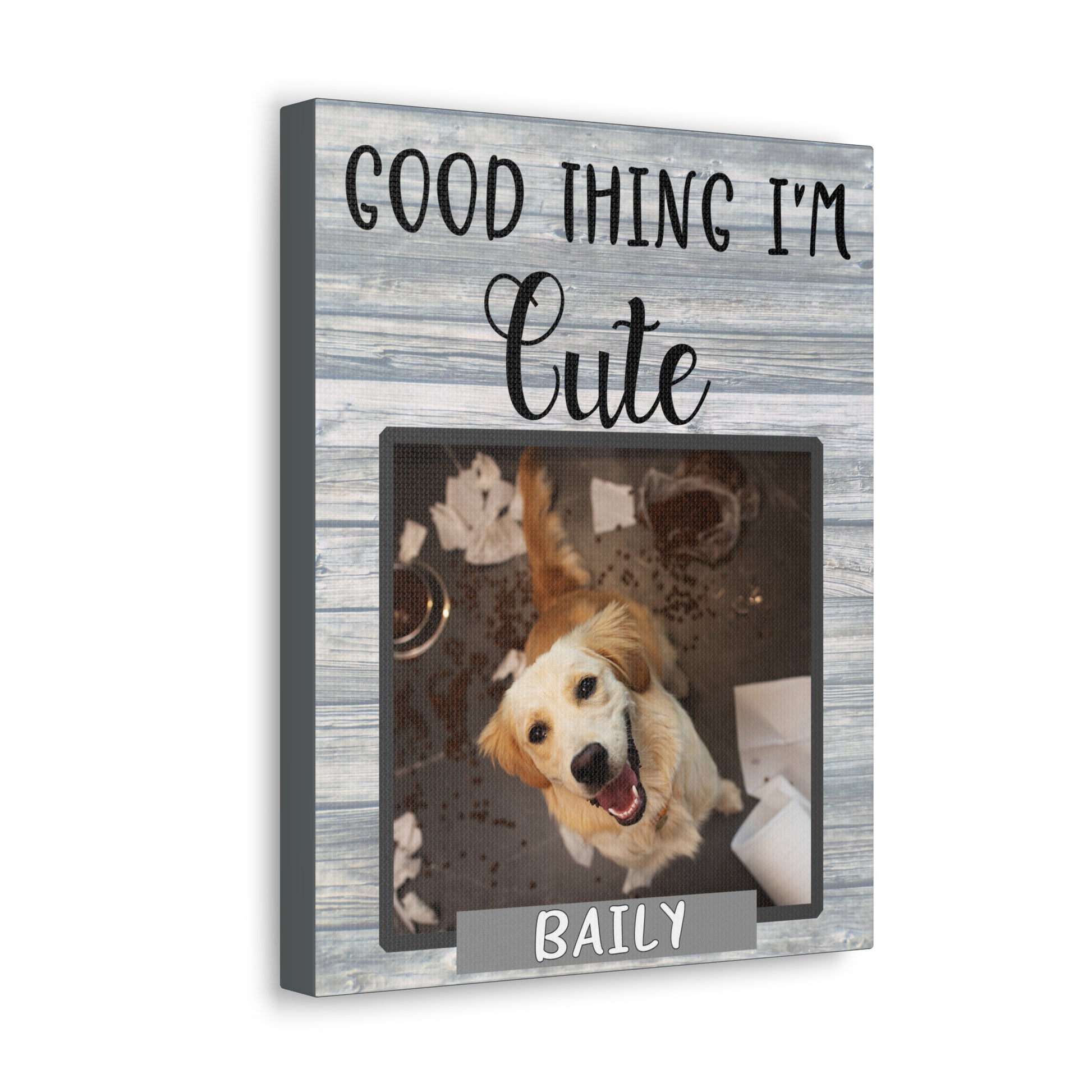 Personalized Dog Wall Art Good Thing Canvas Gallery Wraps