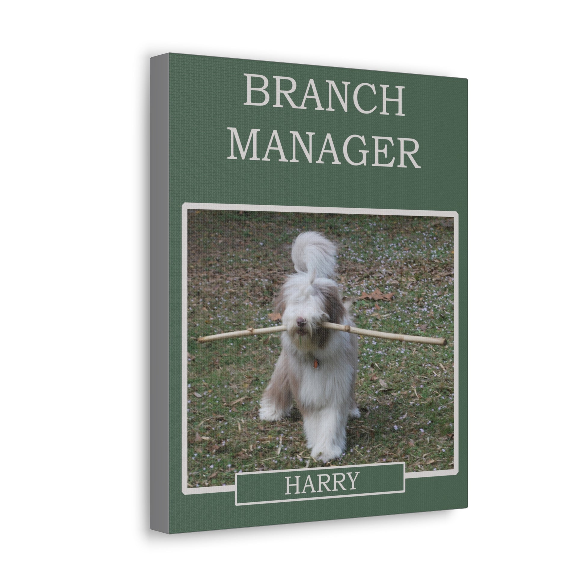 Personalized Dog Branch Manager Wall Art Canvas Gallery Wraps