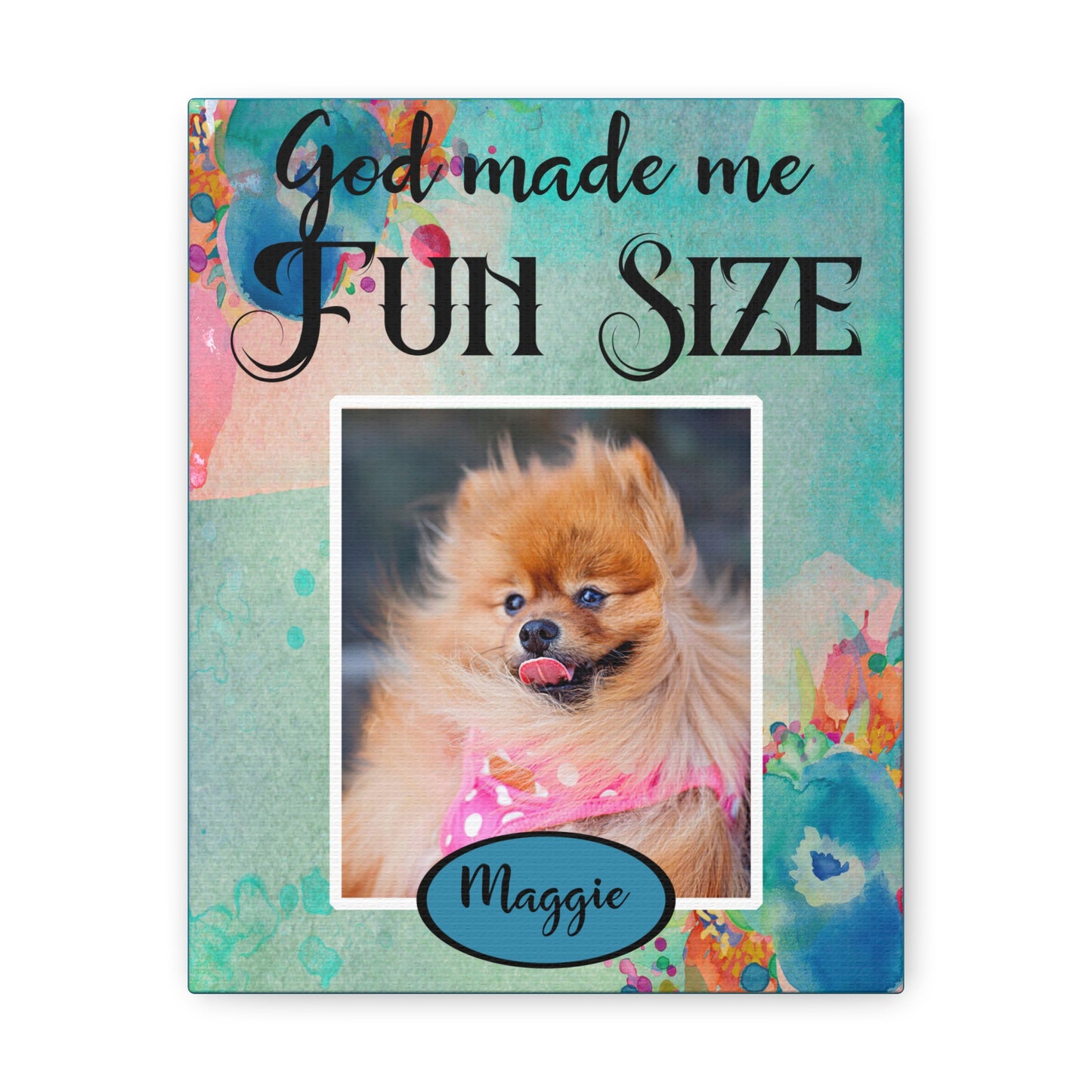 Personalized Dog Wall Art Fun Size 8x10 Canvas Gallery Wraps
