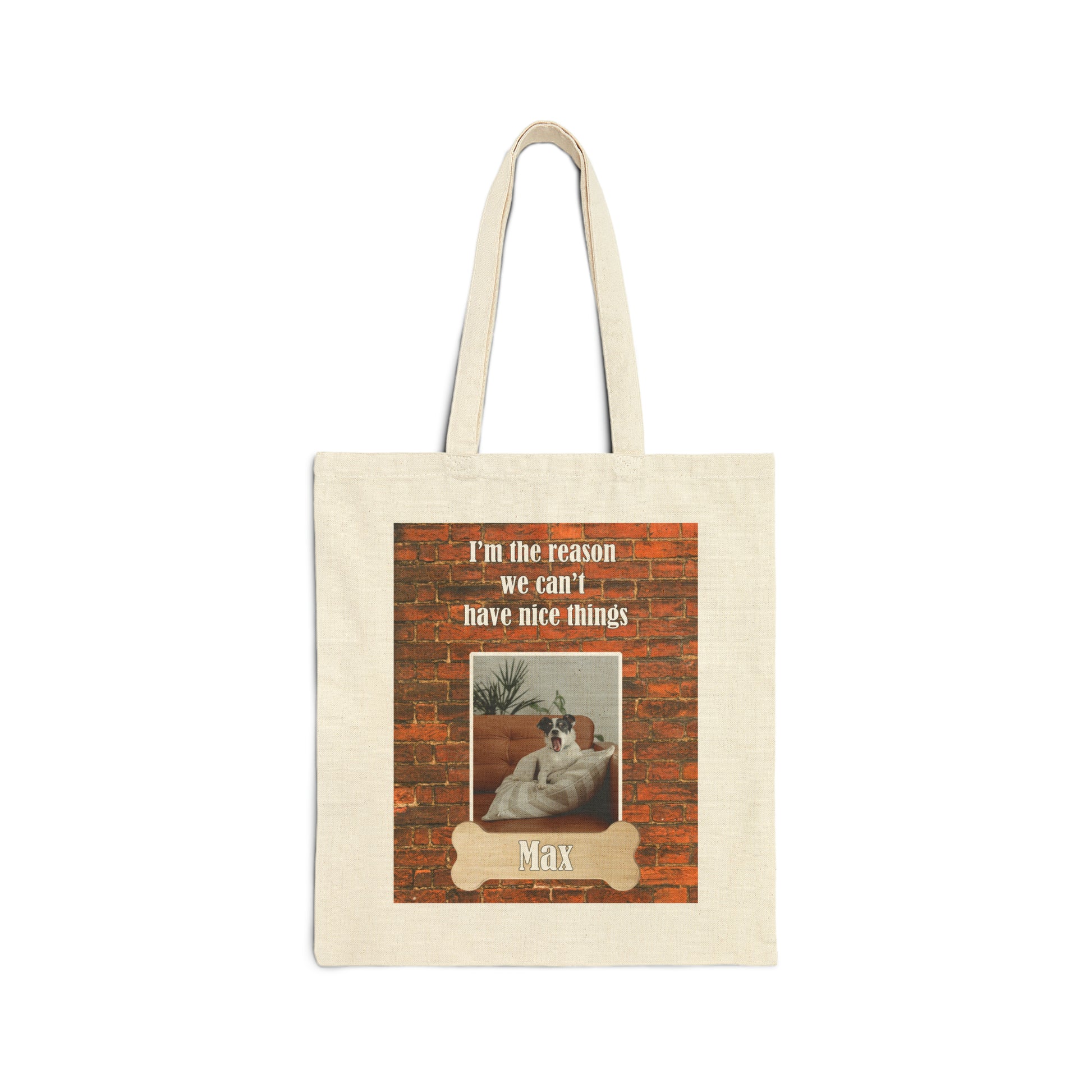 Personalized Dog Nice Things Cotton Canvas Tote Bag