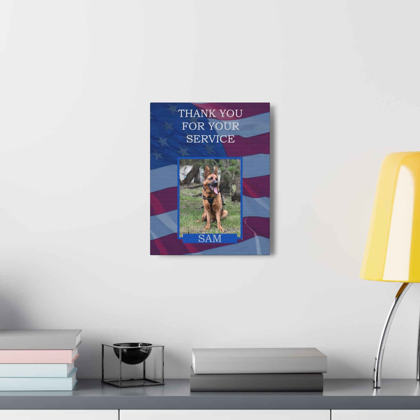 Personalized Police Military Dog Memorial Wall Art Canvas Gallery Wraps