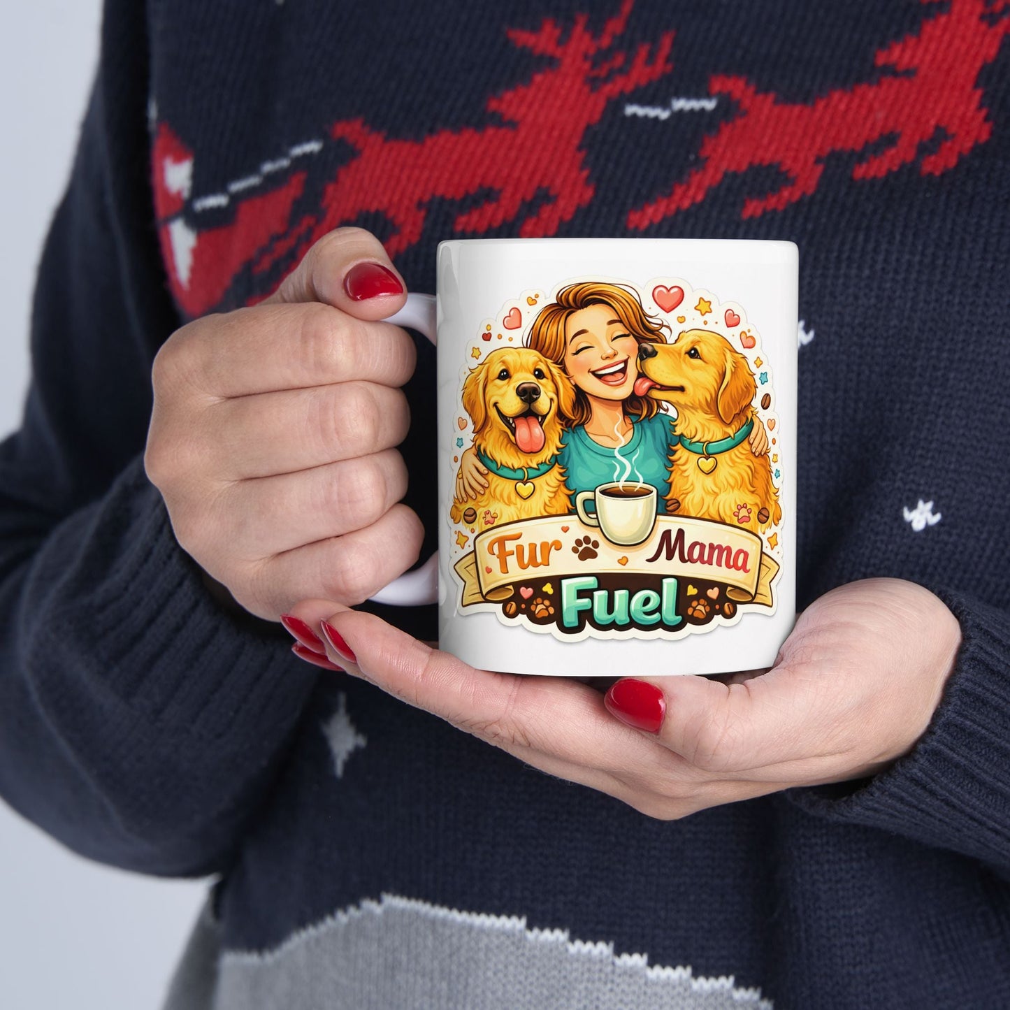 Fur Mama Fuel Mug  Dog Mom Gift  Cute Dog Lover Coffee Cup  Pet Mom Present