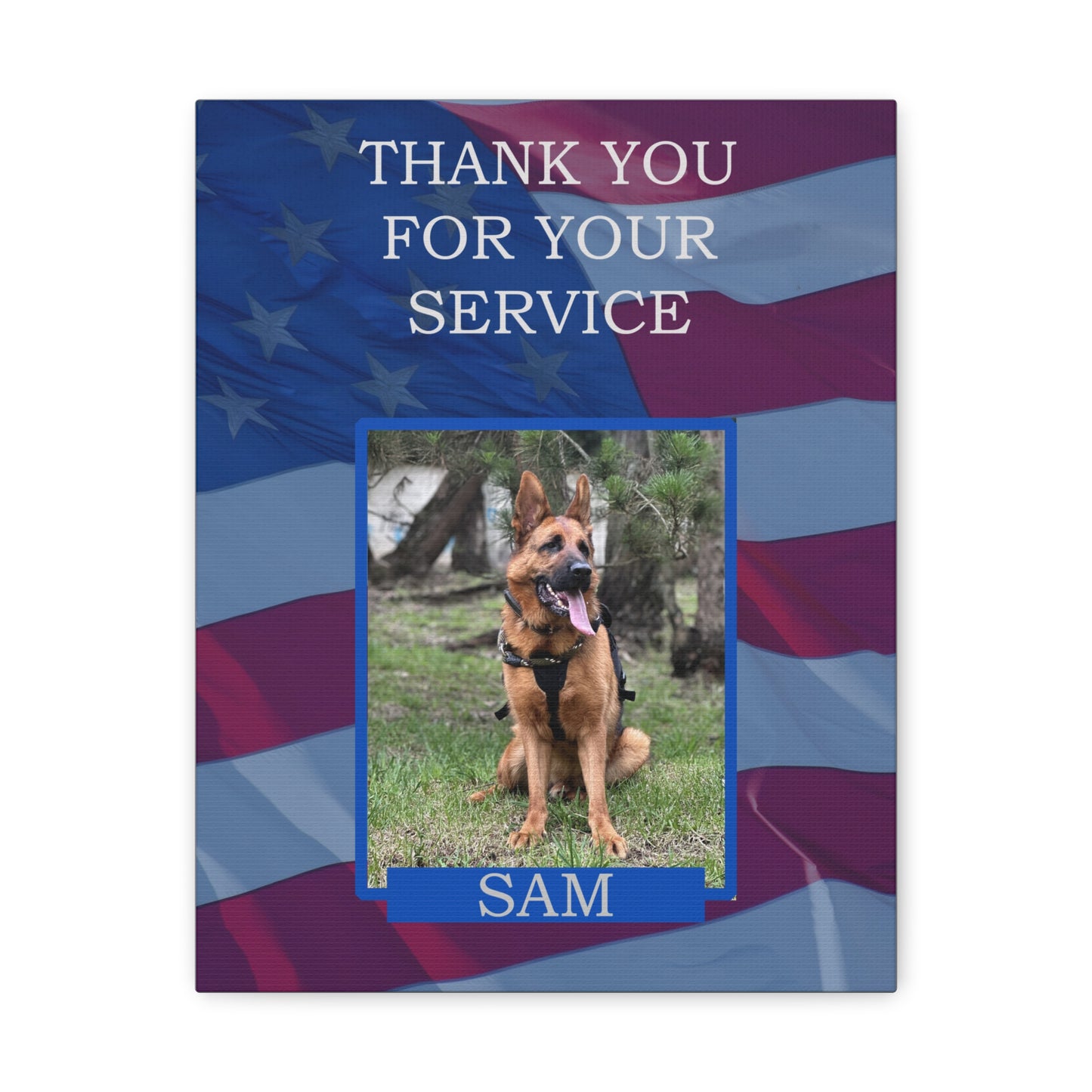 Personalized Police Military Dog Memorial Wall Art Canvas Gallery Wraps
