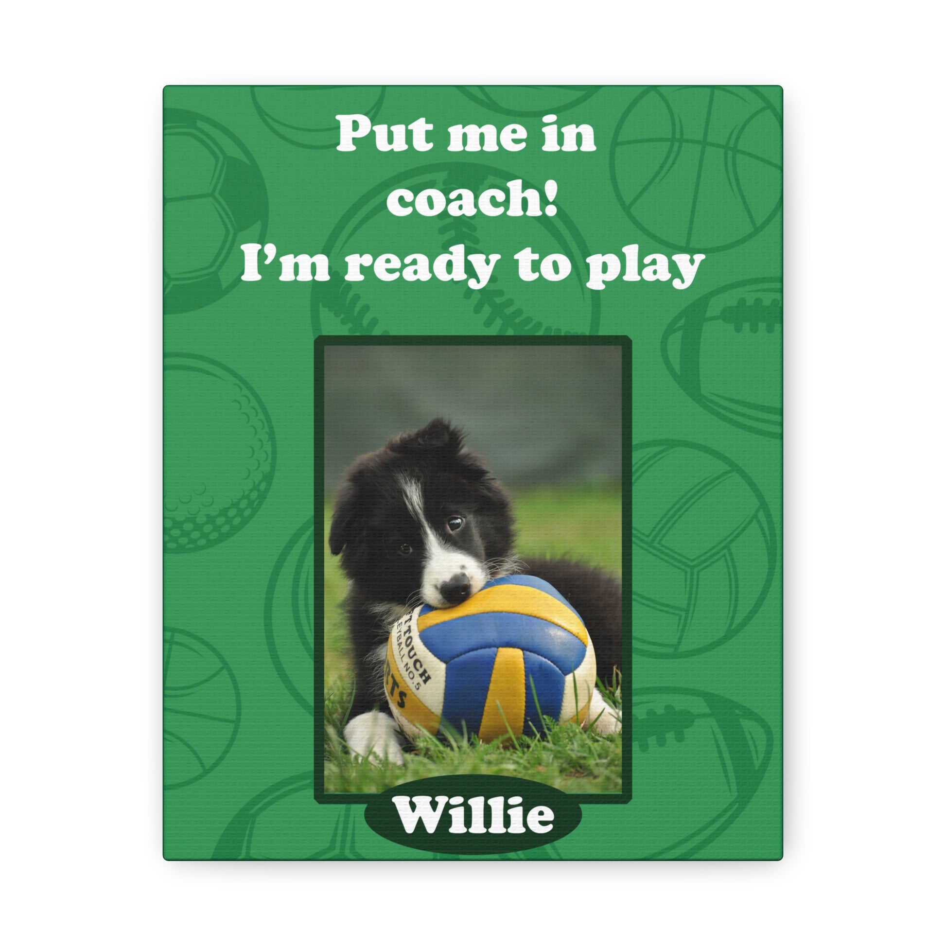 Personalized Dog Wall Art Put Me In Coach Canvas Gallery Wraps