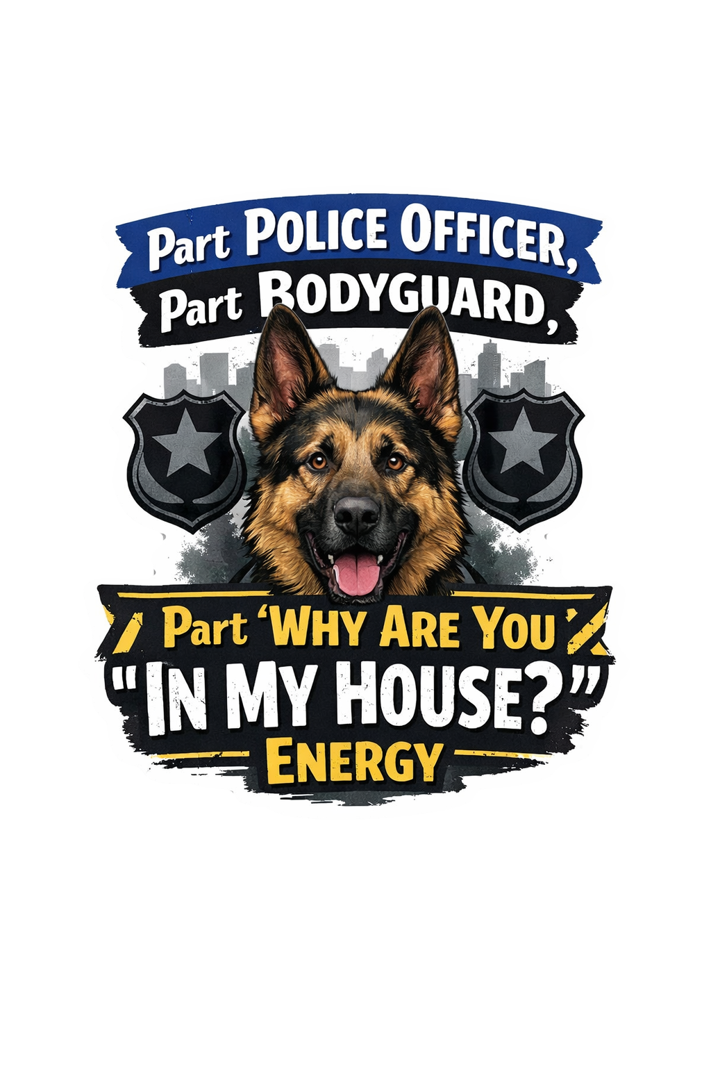 Funny German Shepherd Sticker Protective Dog Humor Police Dog Journal Scrapbook