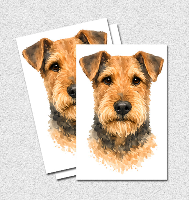Airedale Terrier Watercolor Print Dog Notecard | 4x6 Blank Inside | Cute Pet Lover Stationery