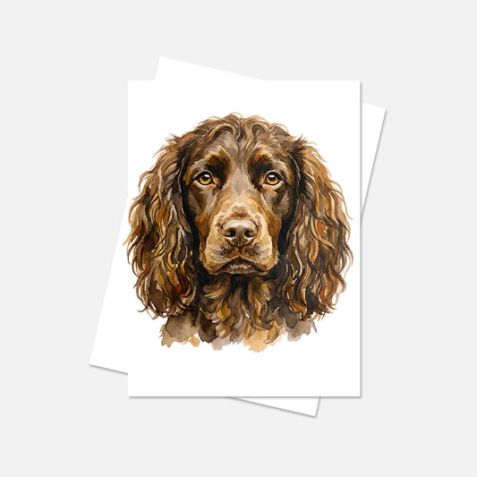 Boykin Spaniel Watercolor Print Dog Notecard | 4x6 Blank Inside | Cute Pet Lover Stationery