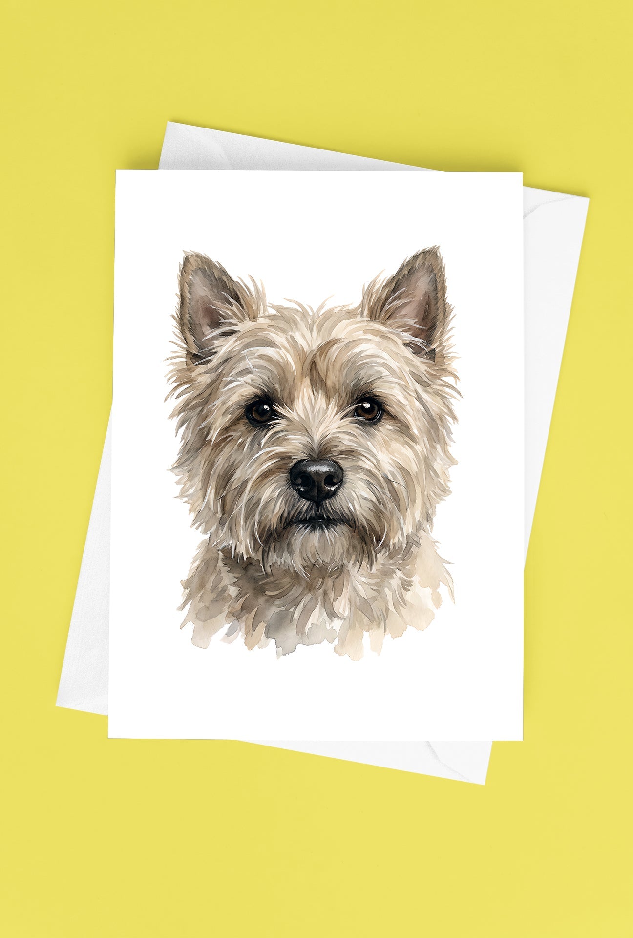 Cairn Terrier Watercolor Print Dog Notecard | 4x6 Blank Inside | Cute Pet Lover Stationery