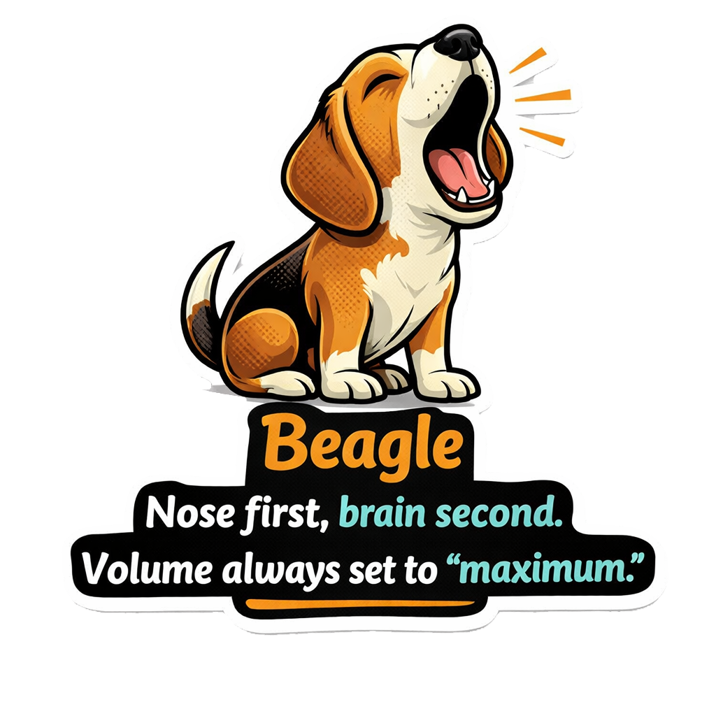 Funny Beagle Sticker Nose First Loud Dog Journal Scrapbook Dog Lover Gift
