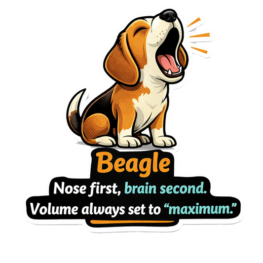 Funny Beagle Sticker Nose First Loud Dog Journal Scrapbook Dog Lover Gift