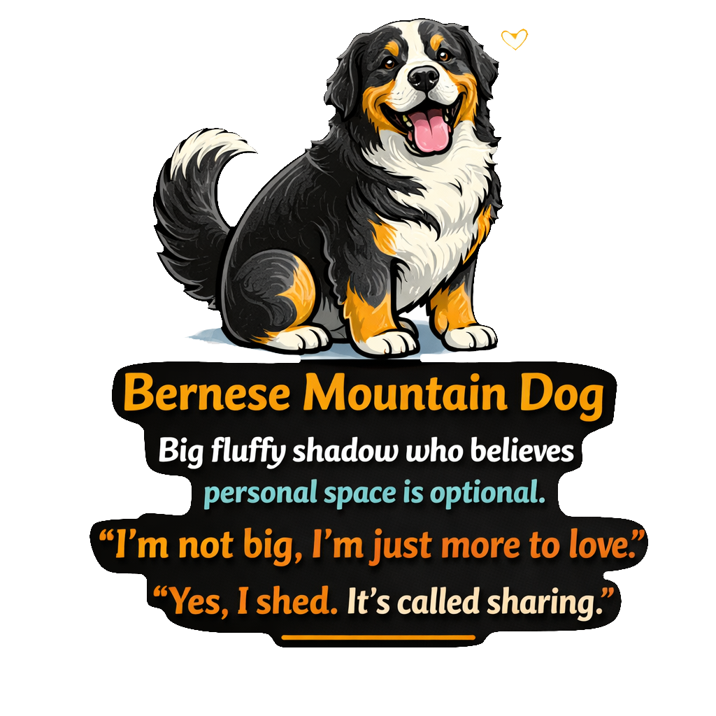 Funny Bernese Mountain Dog Sticker Fluffy Shadow Journal Scrapbook Dog Lover