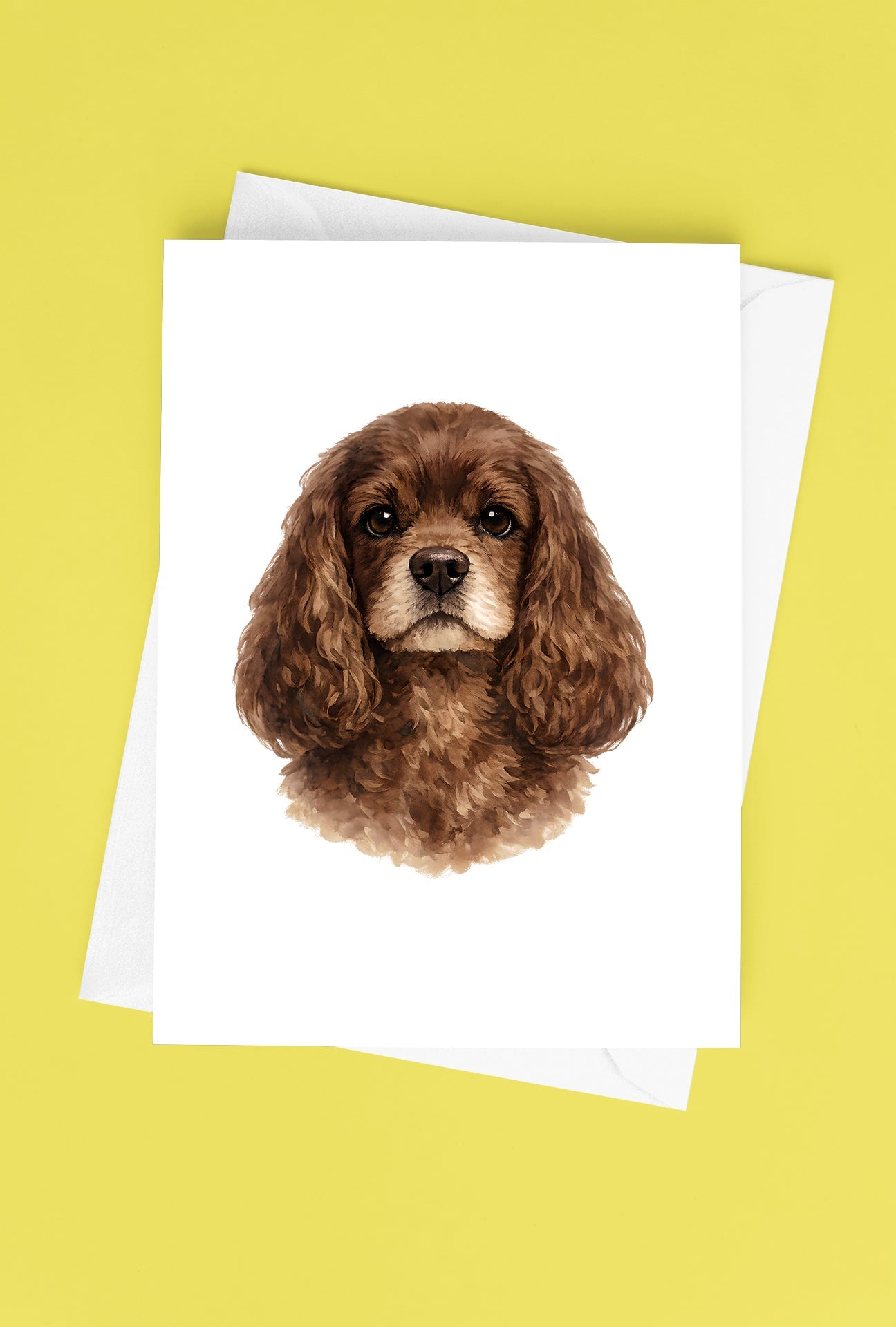 Cocker Spaniel Watercolor Print Dog Notecard | 4x6 Blank Inside | Cute Pet Lover Stationery