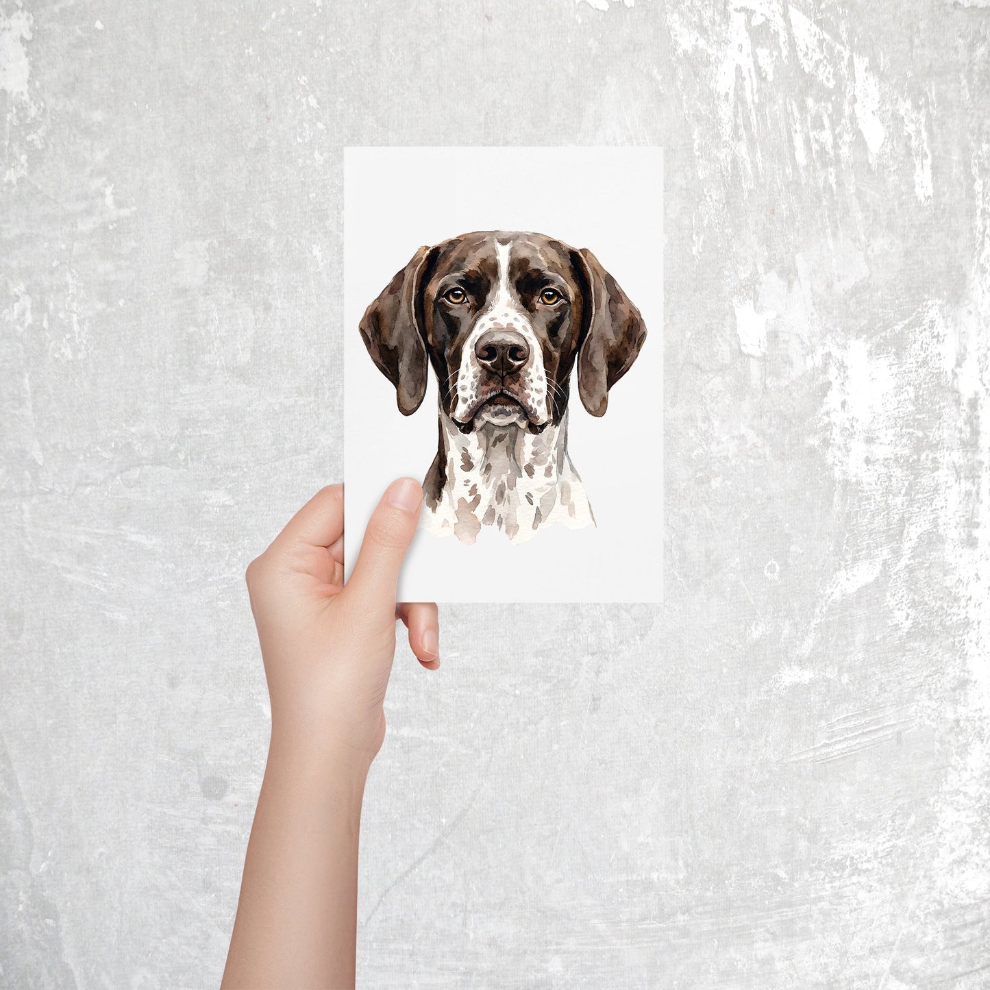 English Pointer Watercolor Print Dog Notecard | 4x6 Blank Inside | Cute Pet Lover Stationery