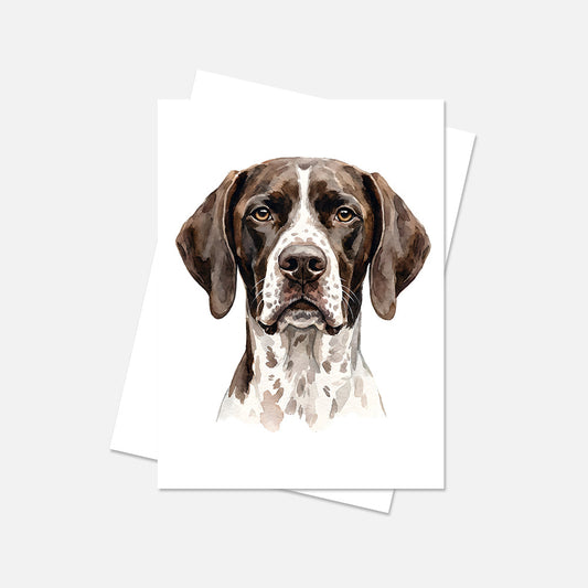 English Pointer Watercolor Print Dog Notecard | 4x6 Blank Inside | Cute Pet Lover Stationery