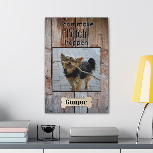 Personalized Dog Wall Art Pet Canvas Custom Pet Portraits over a desk 