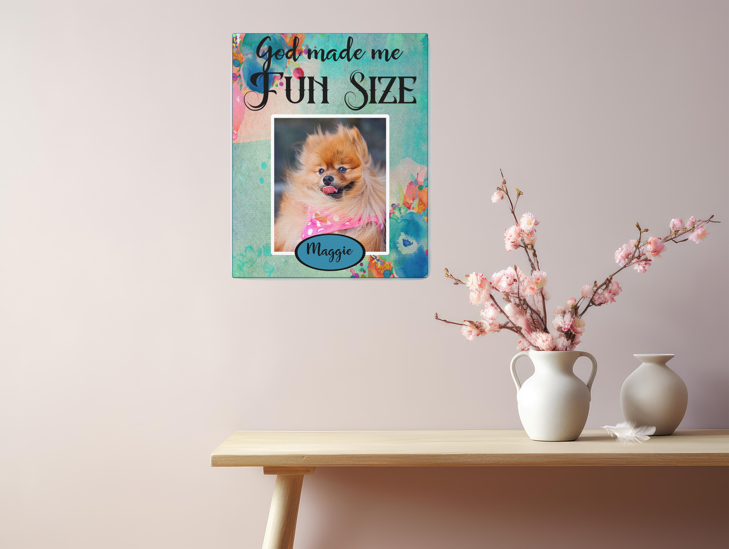 Personalized Dog Wall Art Fun Size 8x10 Canvas Gallery Wraps FREE SHIPPING