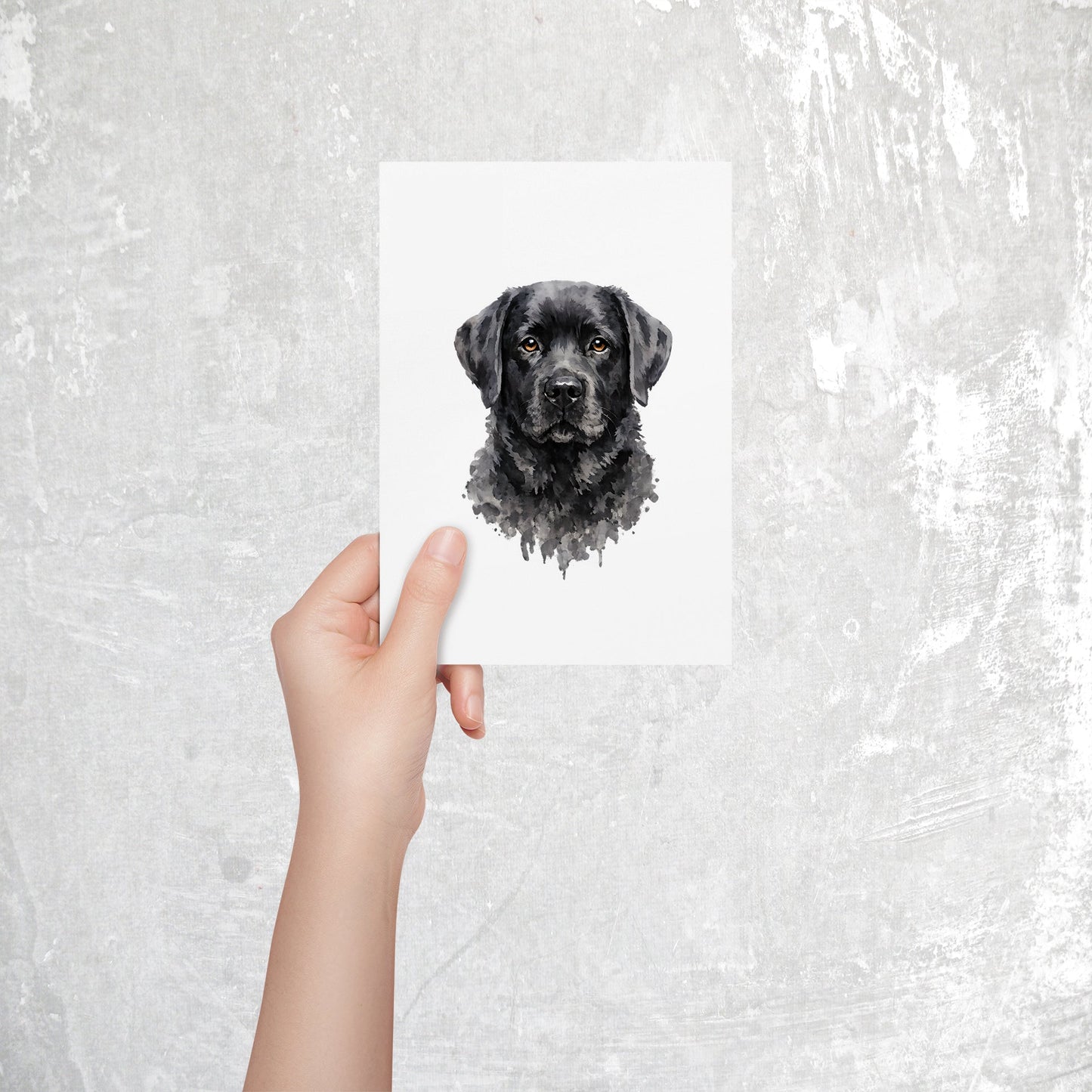 Labrador Watercolor Print Dog Notecard | 4x6 Blank Inside | Cute Pet Lover Stationery