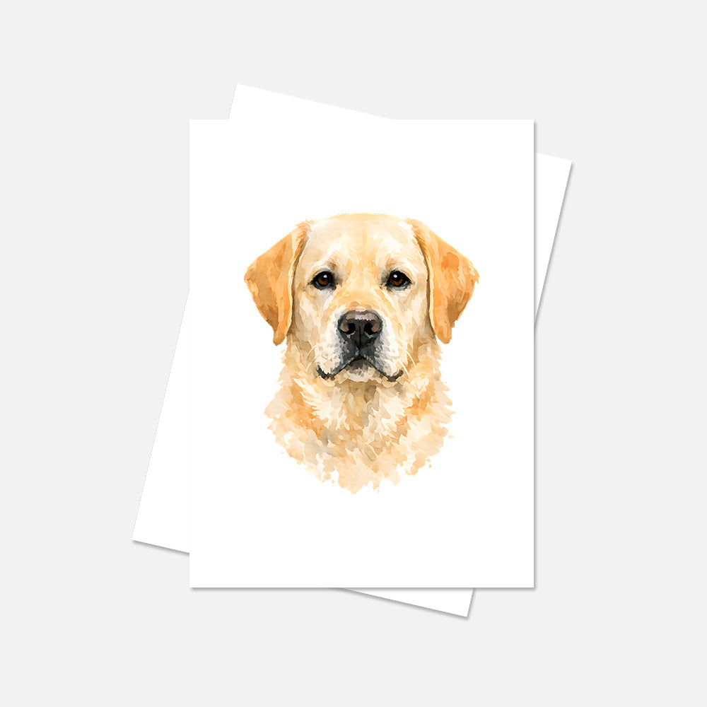 Labrador Watercolor Print Dog Notecard | 4x6 Blank Inside | Cute Pet Lover Stationery