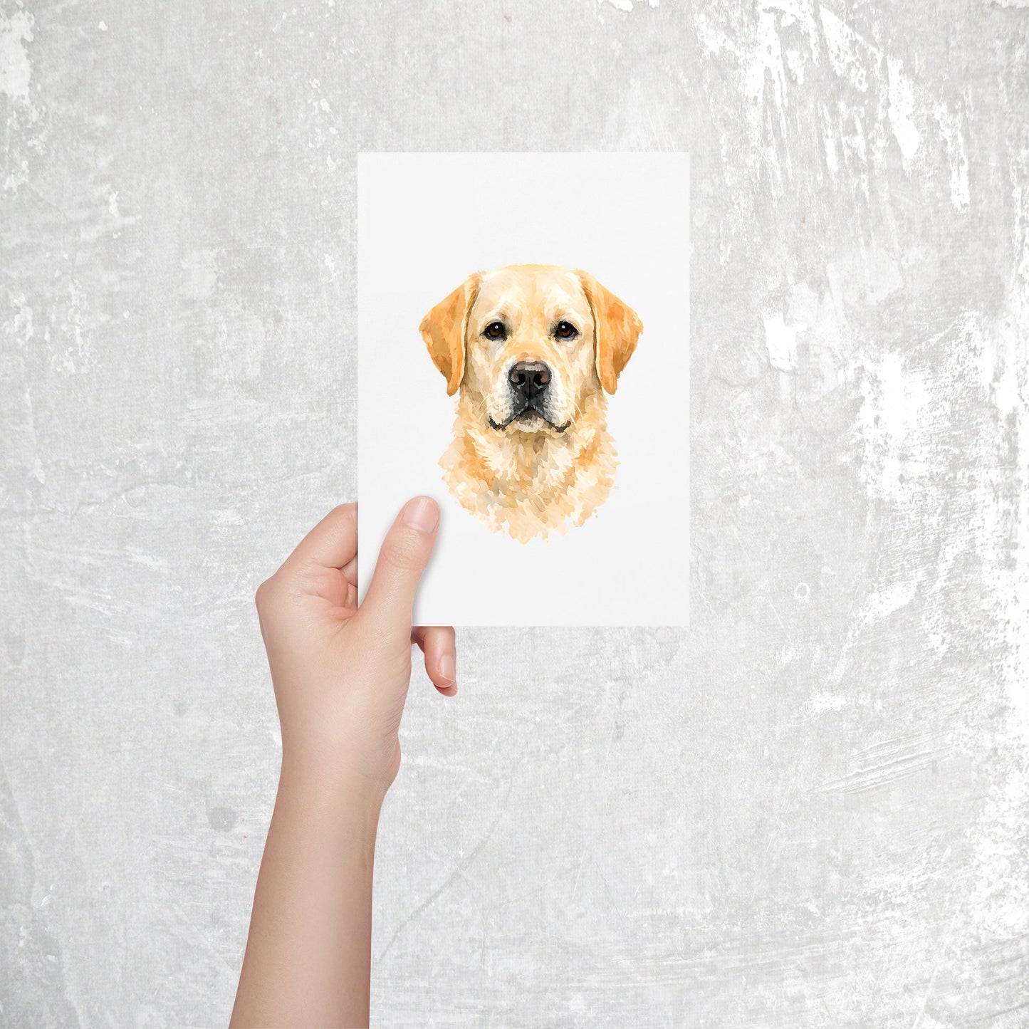 Labrador Watercolor Print Dog Notecard | 4x6 Blank Inside | Cute Pet Lover Stationery