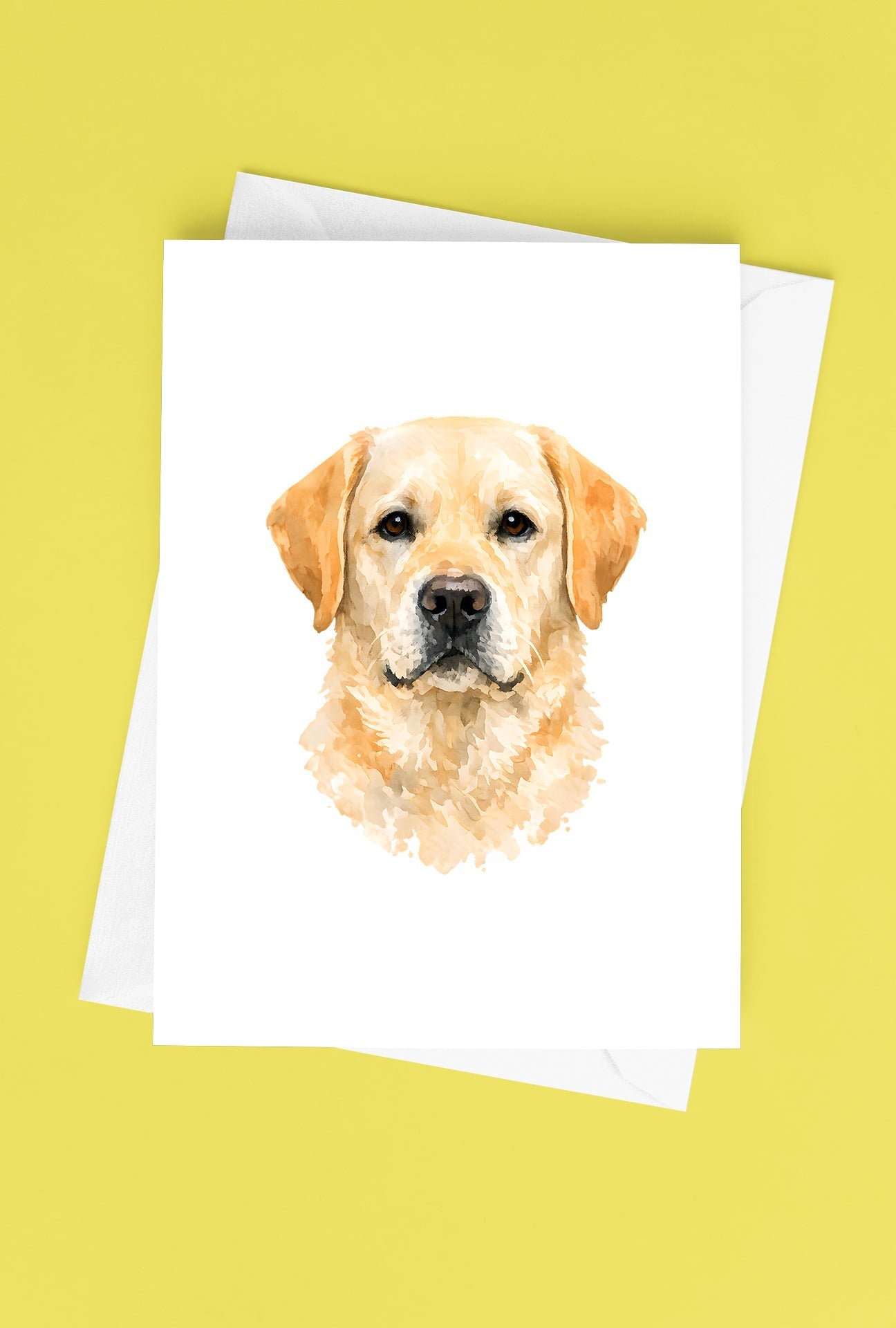 Labrador Watercolor Print Dog Notecard | 4x6 Blank Inside | Cute Pet Lover Stationery