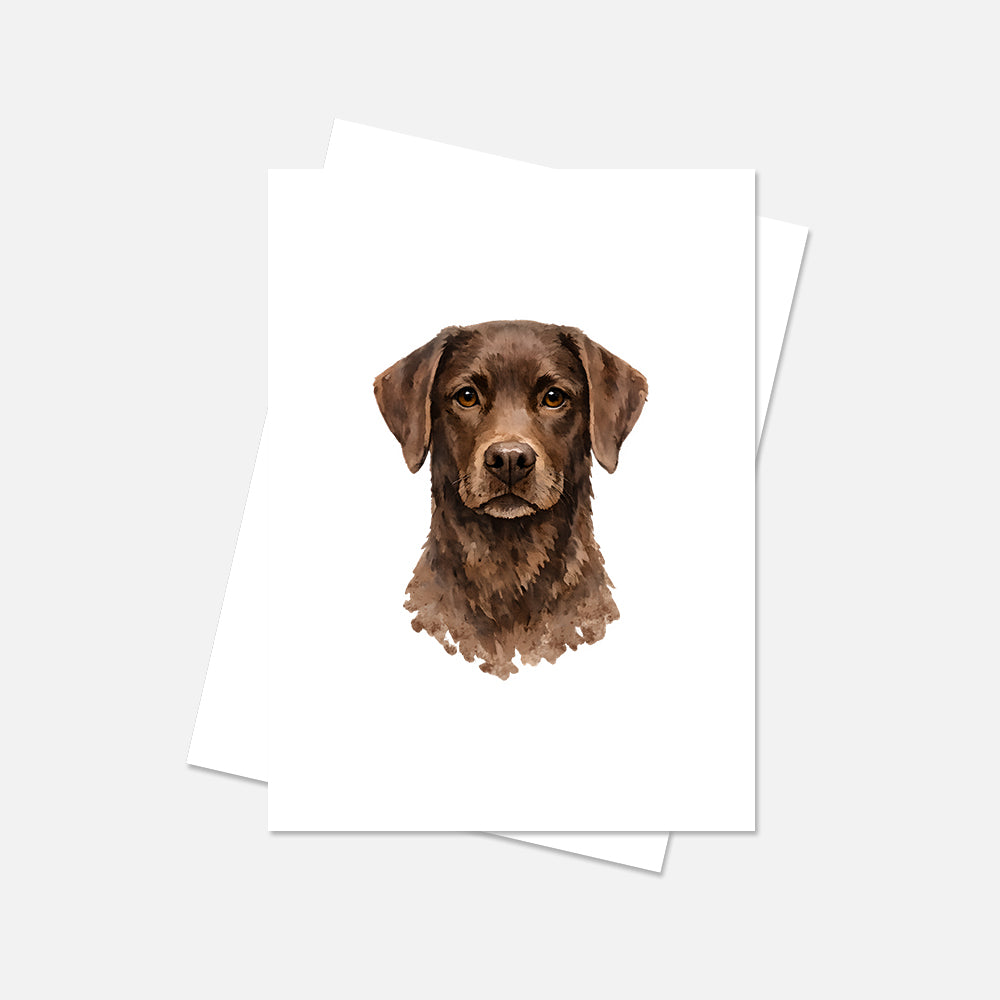 Labrador Watercolor Print Dog Notecard | 4x6 Blank Inside | Cute Pet Lover Stationery