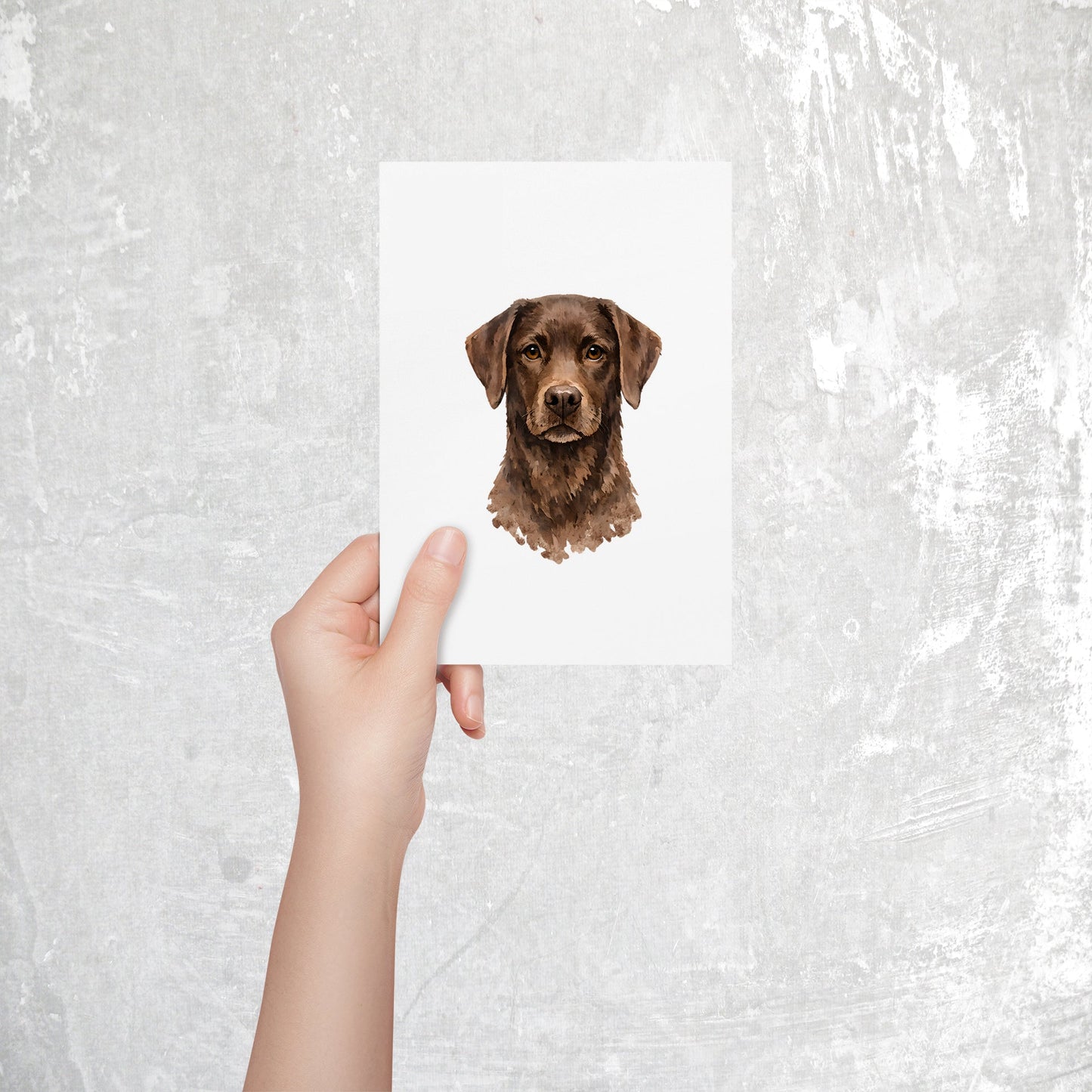 Labrador Watercolor Print Dog Notecard | 4x6 Blank Inside | Cute Pet Lover Stationery