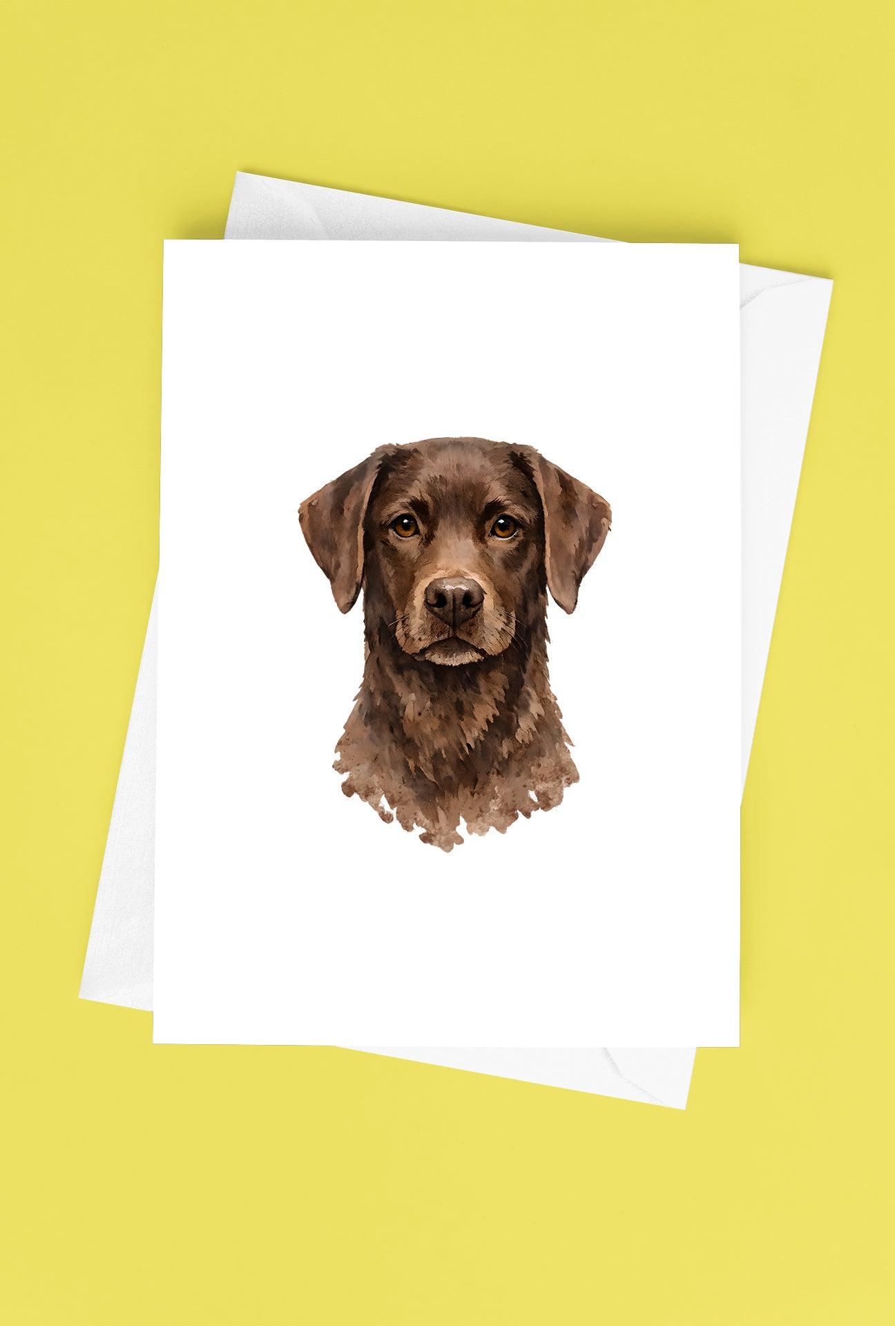 Labrador Watercolor Print Dog Notecard | 4x6 Blank Inside | Cute Pet Lover Stationery