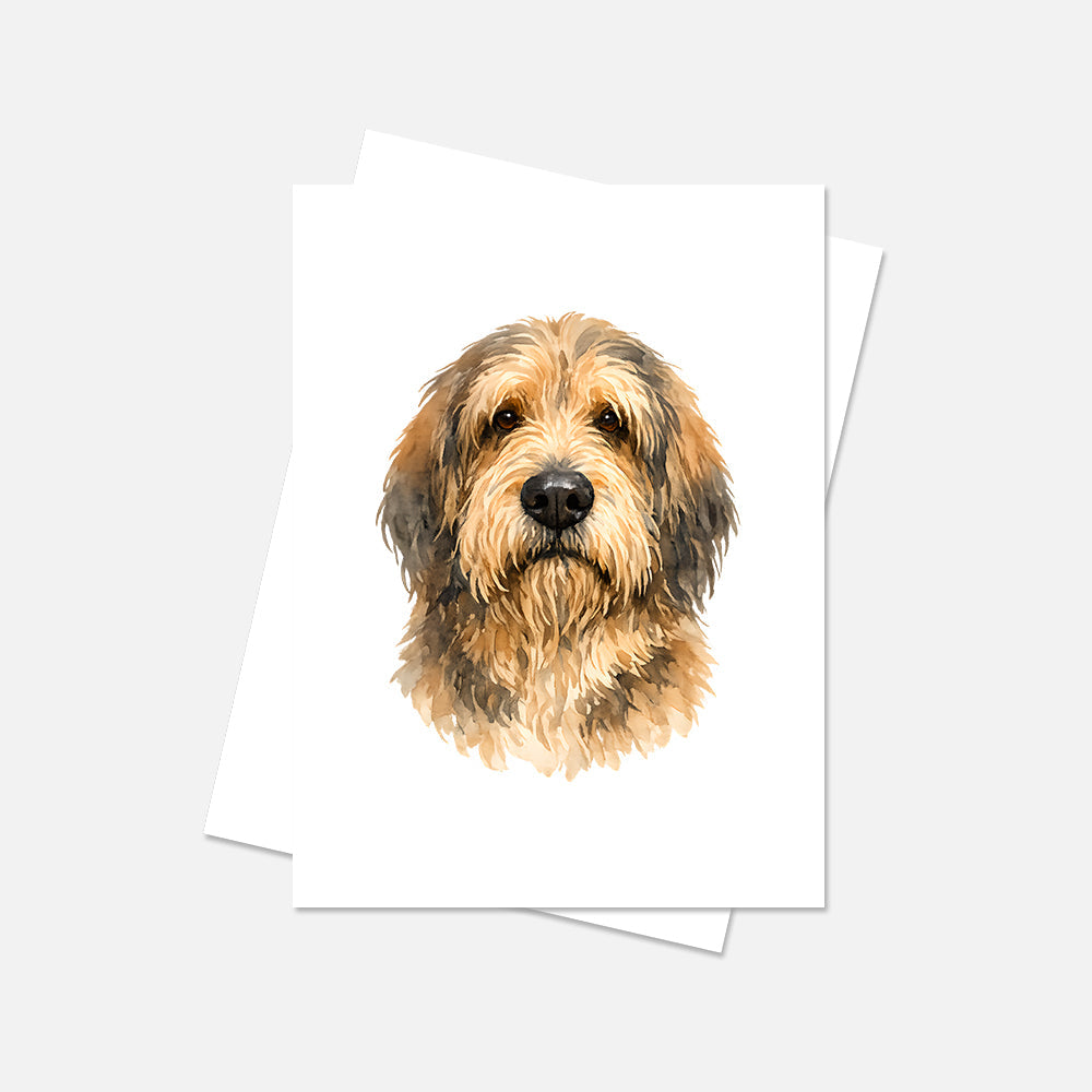Otterhound Watercolor Print Dog Notecard | 4x6 Blank Inside | Cute Pet Lover Stationery