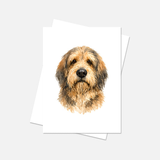 Otterhound Watercolor Print Dog Notecard | 4x6 Blank Inside | Cute Pet Lover Stationery