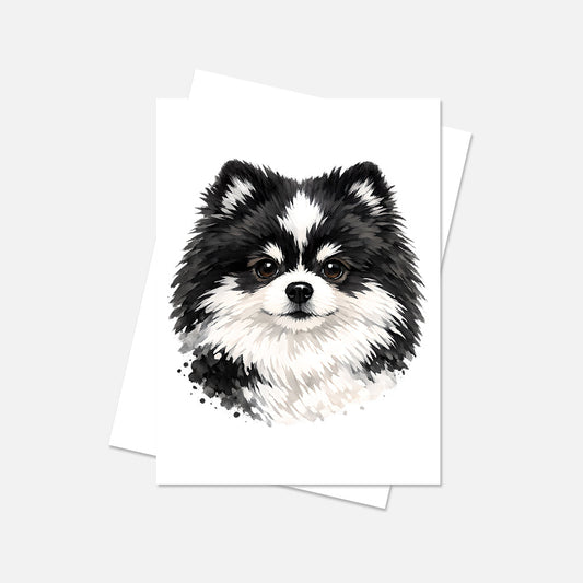 Pomeranian Watercolor Print Dog Notecard | 4x6 Blank Inside | Cute Pet Lover Stationery