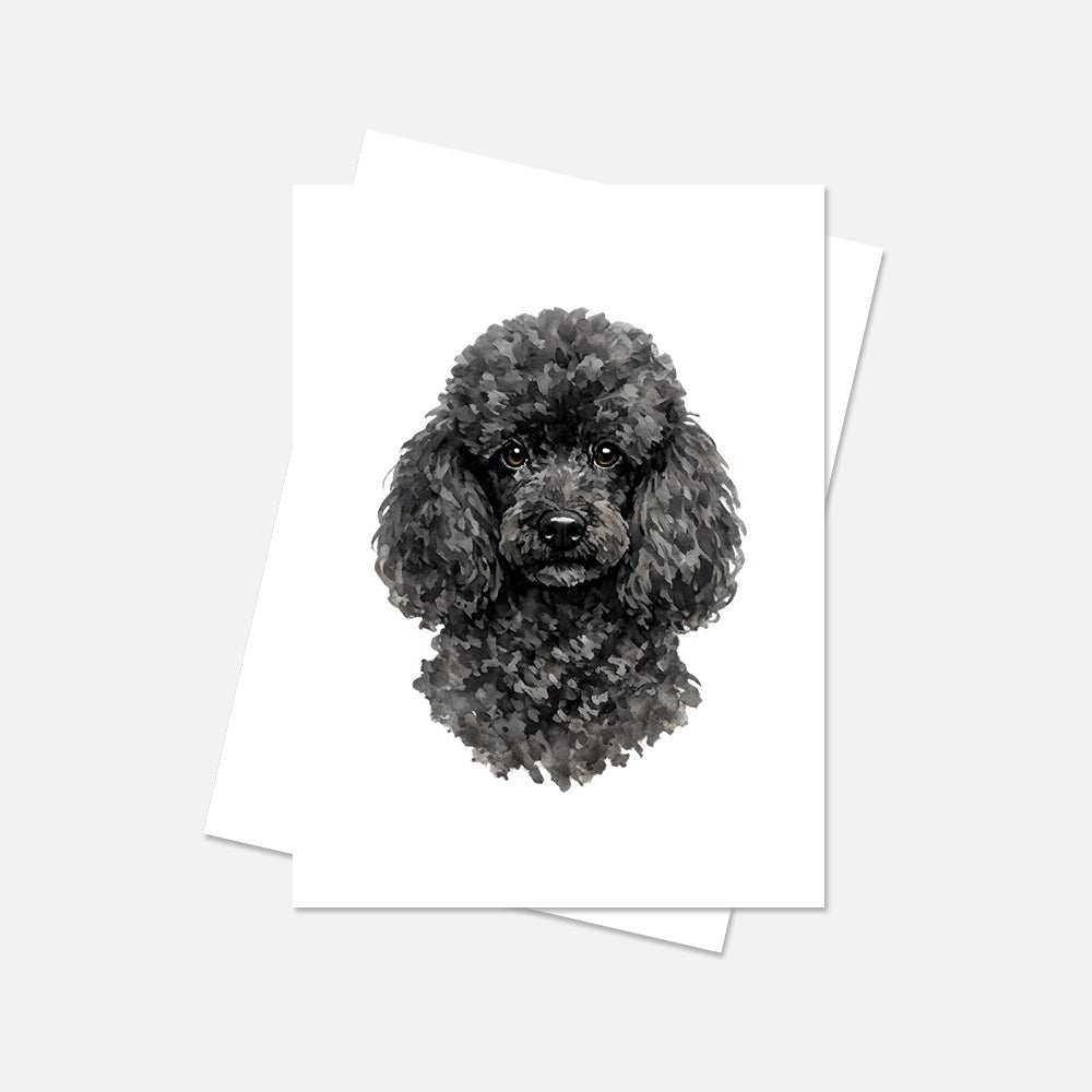 Poodle Watercolor Print Dog Notecard | 4x6 Blank Inside | Cute Pet Lover Stationery