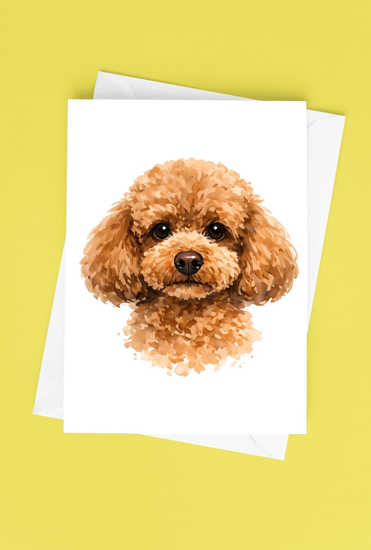 Poodle Watercolor Print Dog Notecard | 4x6 Blank Inside | Cute Pet Lover Stationery