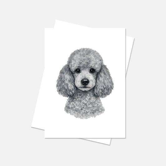 Poodle Watercolor Print Dog Notecard | 4x6 Blank Inside | Cute Pet Lover Stationery
