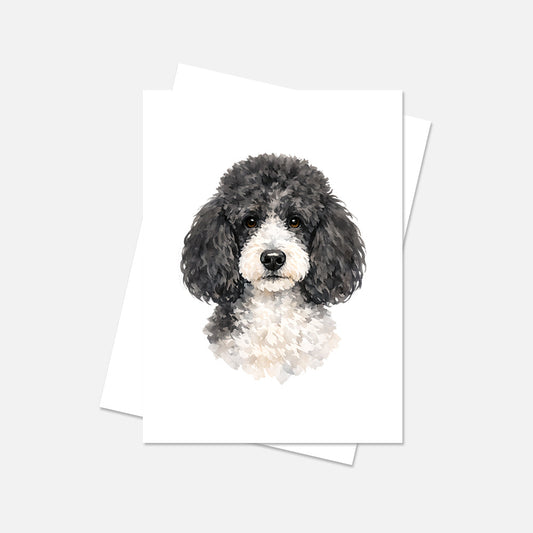Poodle Watercolor Print Dog Notecard | 4x6 Blank Inside | Cute Pet Lover Stationery