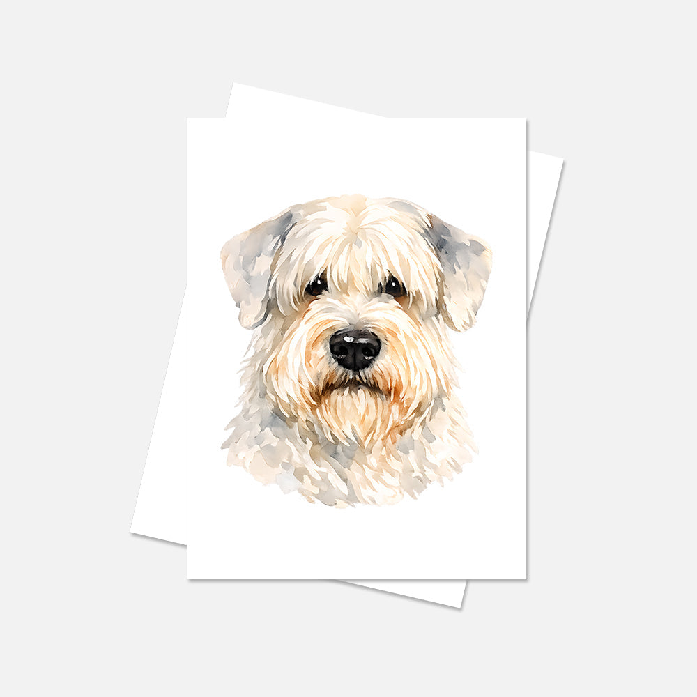 Sealyham Terrier Watercolor Print Dog Notecard | 4x6 Blank Inside | Cute Pet Lover Stationery
