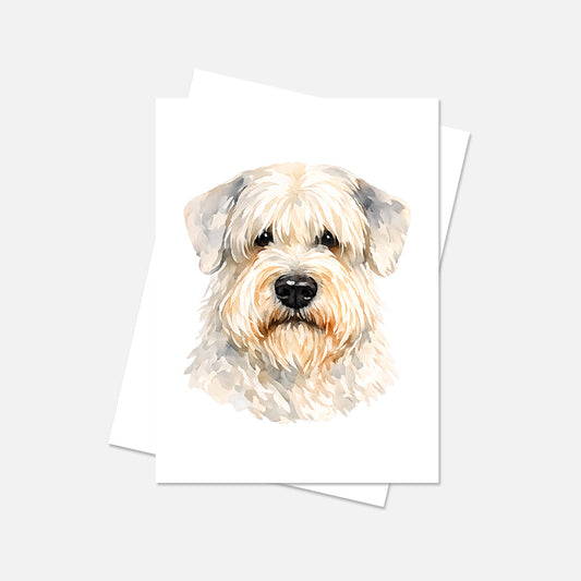 Sealyham Terrier Watercolor Print Dog Notecard | 4x6 Blank Inside | Cute Pet Lover Stationery