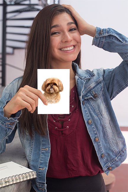 Shih Tzu Watercolor Print Dog Notecard | 4x6 Blank Inside | Cute Pet Lover Stationery