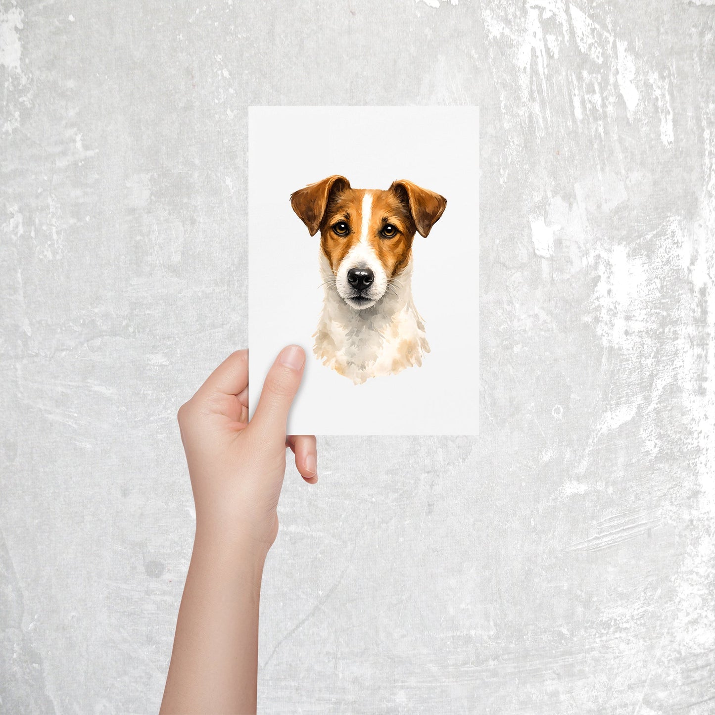 Smooth Fox Terrier Watercolor Print Dog Notecard | 4x6 Blank Inside | Cute Pet Lover Stationery