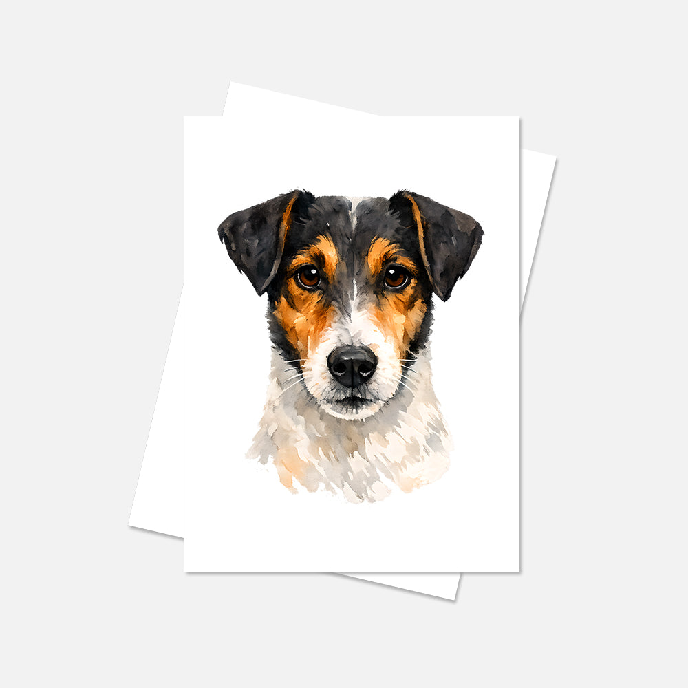 Smooth Fox Terrier Watercolor Print Dog Notecard | 4x6 Blank Inside | Cute Pet Lover Stationery
