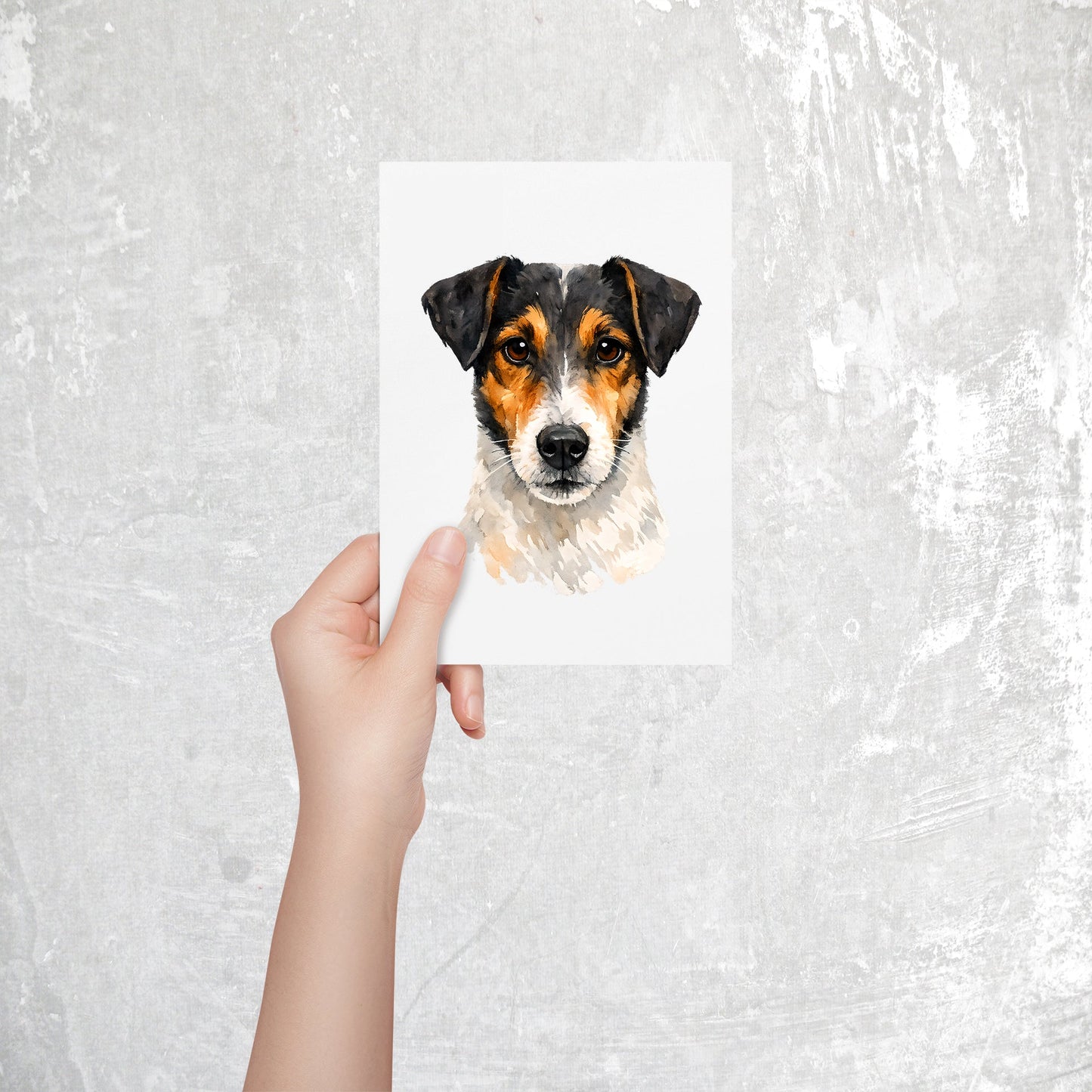 Smooth Fox Terrier Watercolor Print Dog Notecard | 4x6 Blank Inside | Cute Pet Lover Stationery