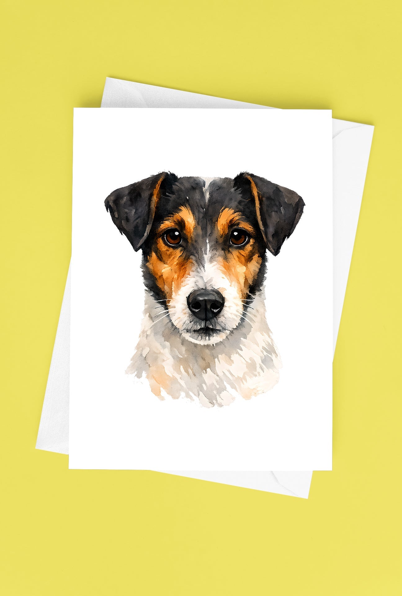 Smooth Fox Terrier Watercolor Print Dog Notecard | 4x6 Blank Inside | Cute Pet Lover Stationery
