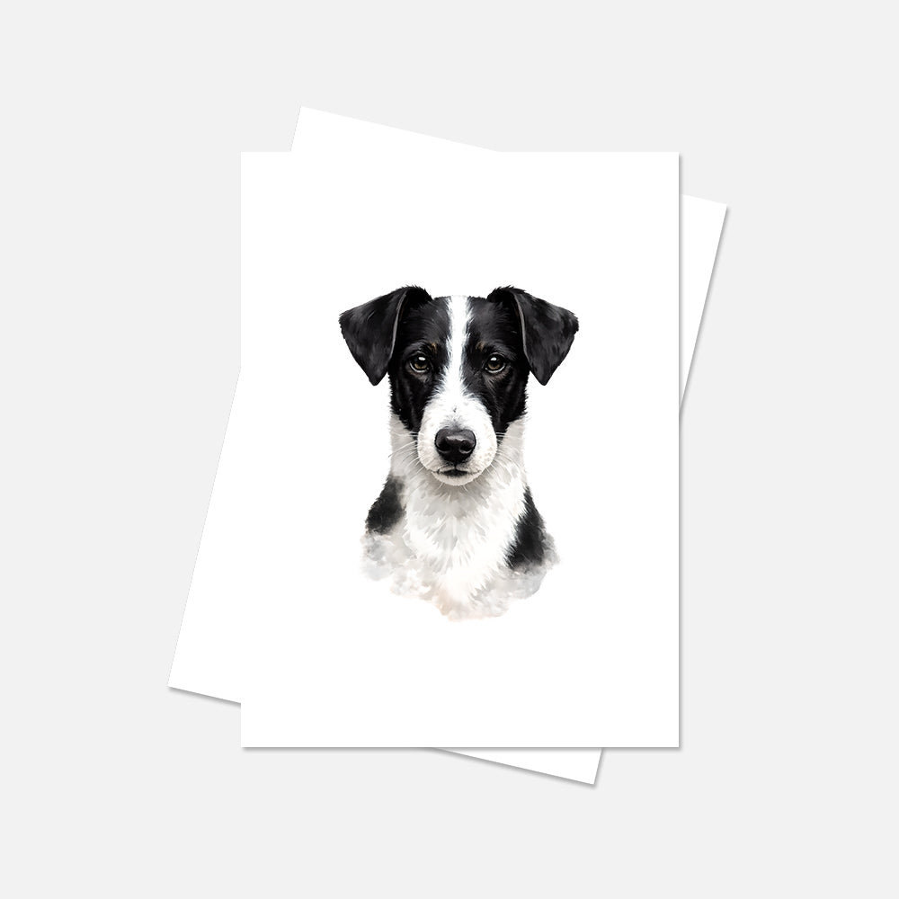 Smooth Fox Terrier Watercolor Print Dog Notecard | 4x6 Blank Inside | Cute Pet Lover Stationery