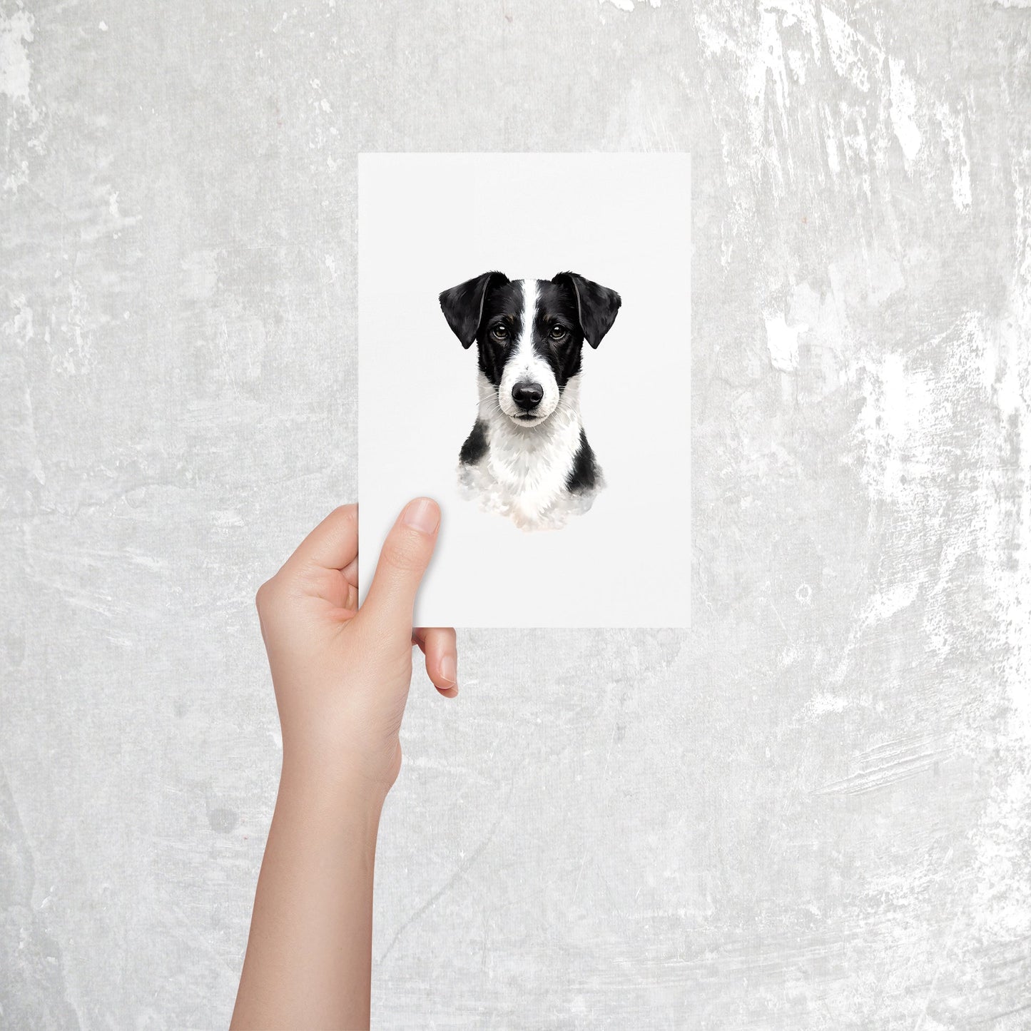 Smooth Fox Terrier Watercolor Print Dog Notecard | 4x6 Blank Inside | Cute Pet Lover Stationery