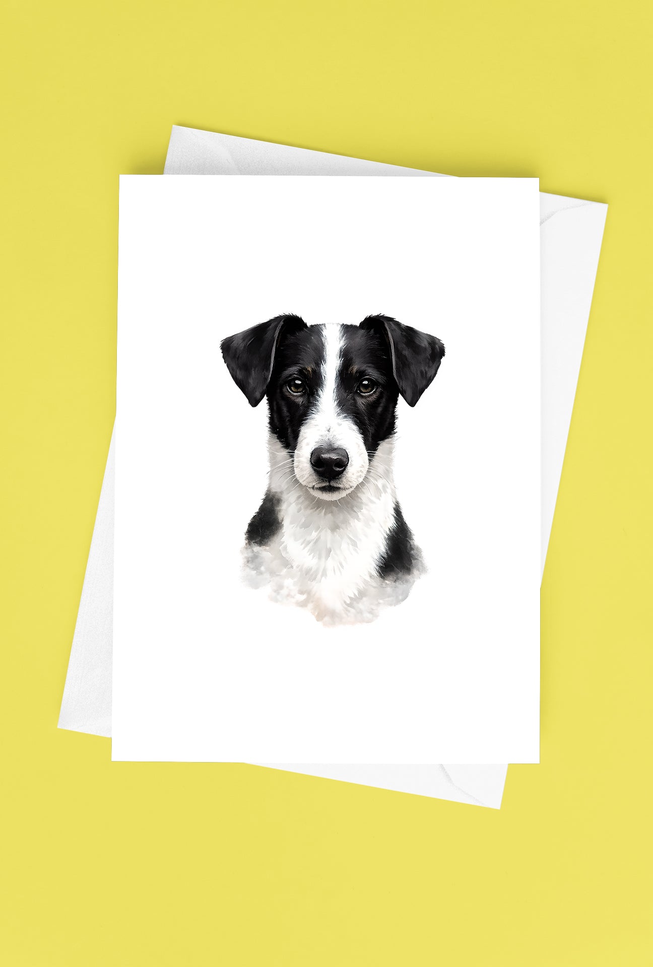 Smooth Fox Terrier Watercolor Print Dog Notecard | 4x6 Blank Inside | Cute Pet Lover Stationery